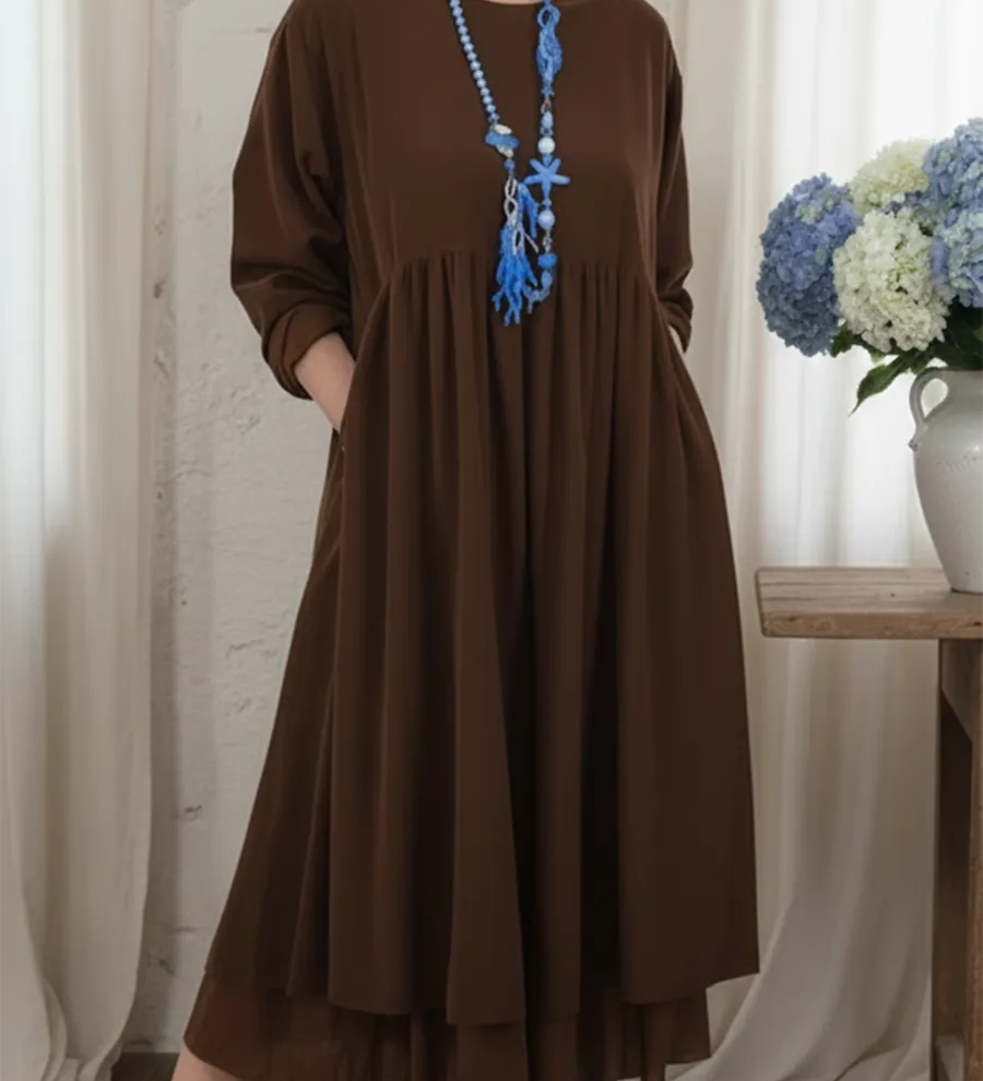 ‍Emília – Könnyed Elegáns Midi Ruha (Ingyenes)