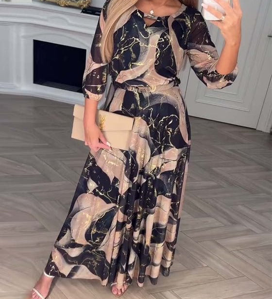 ‍Lívia – Nyomott Chiffon Ruha (Ingyenes)