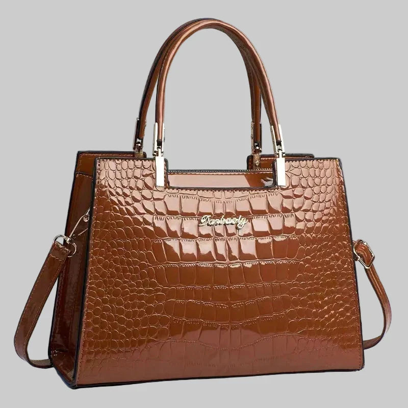 Erain - Fényes krokodilbőr táska