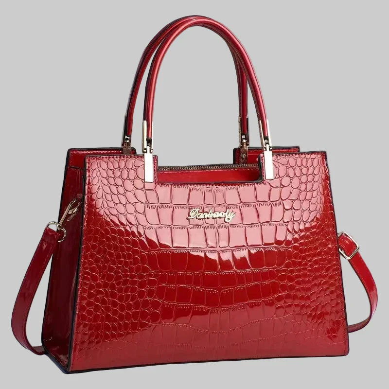 Erain - Fényes krokodilbőr táska