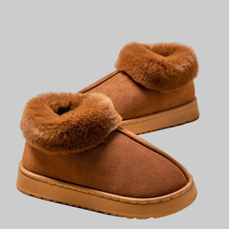 Clio - Kényelmes papucsok otthonra, bunda gallérral