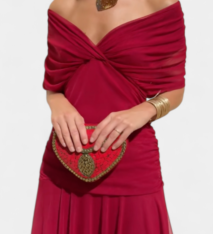 ‍Julianna – Hosszú Virágmintás V‑nyakú Ruha (Ingyenes)