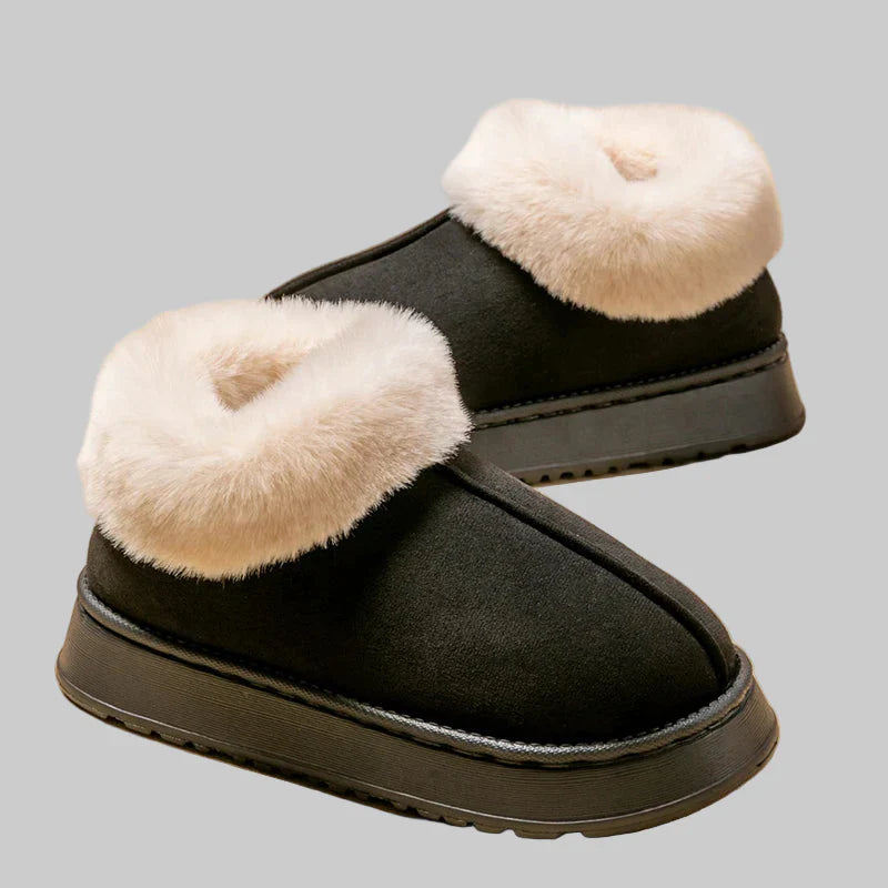 Clio - Kényelmes papucsok otthonra, bunda gallérral